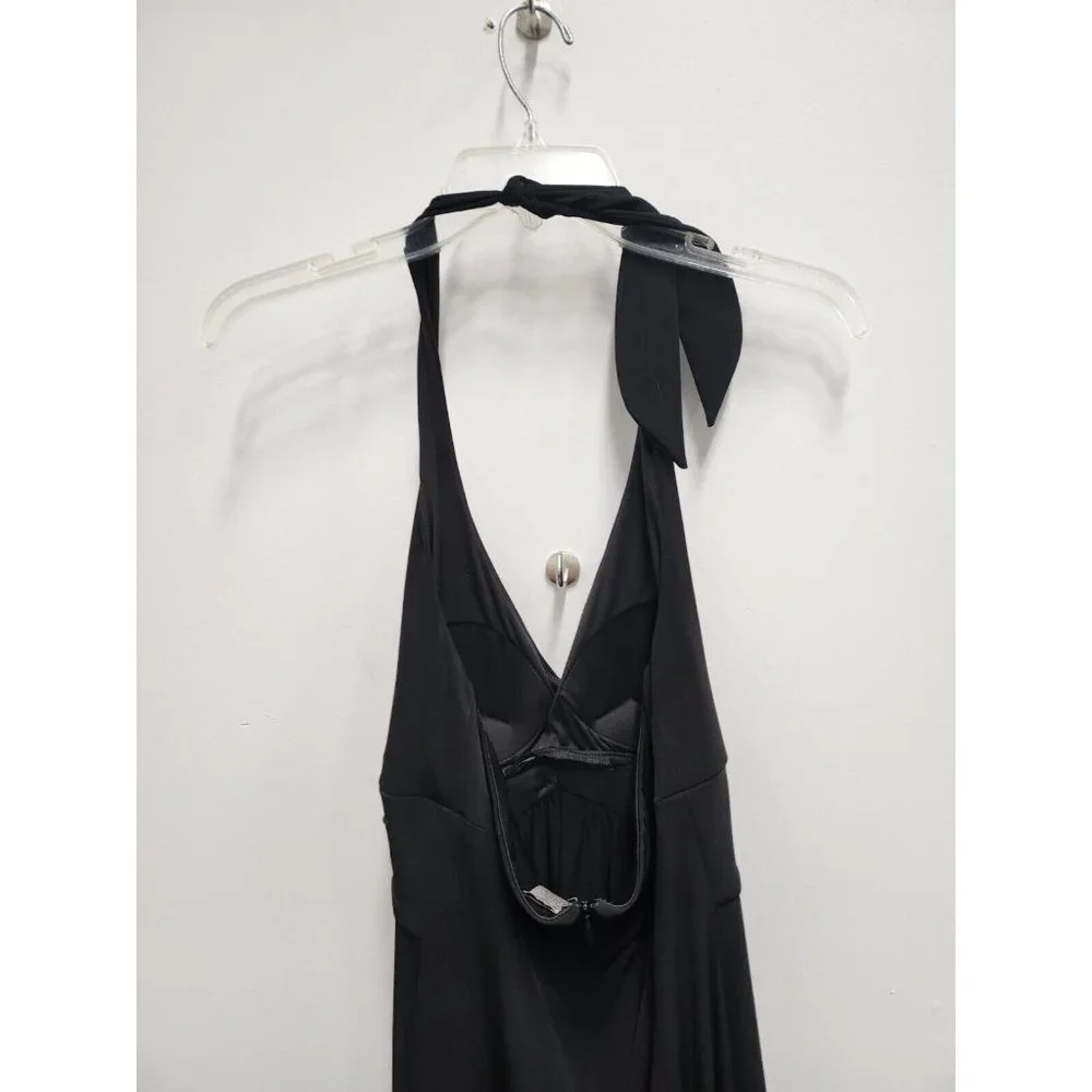 Cache Womens Dress Size Medium Black Halter Tie Belt Buckle Detail Bra Cup Party - Picture 4 of 8